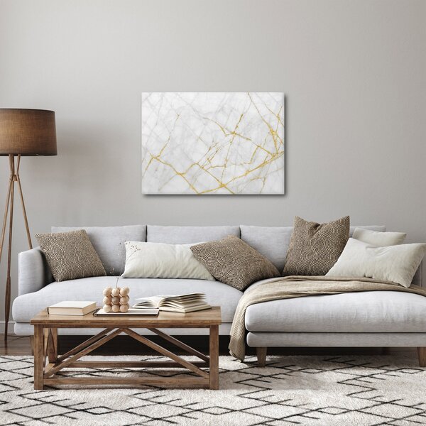 Slika - Marmor iz belega zlata (70x50 cm)