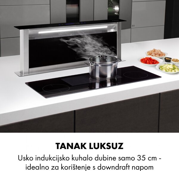 Klarstein Delicatessa 90 Slim, ugrađena ploča za kuhanje, indukcijska, 4 zone, 7000 W, odvojena