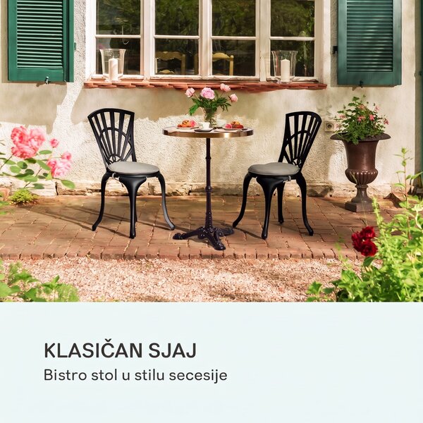 Blumfeldt Patras Lux, bistro stol s podnožjem s tri noge, mramorni stol, Ø: 57,5 ​​cm, visina: 72 cm