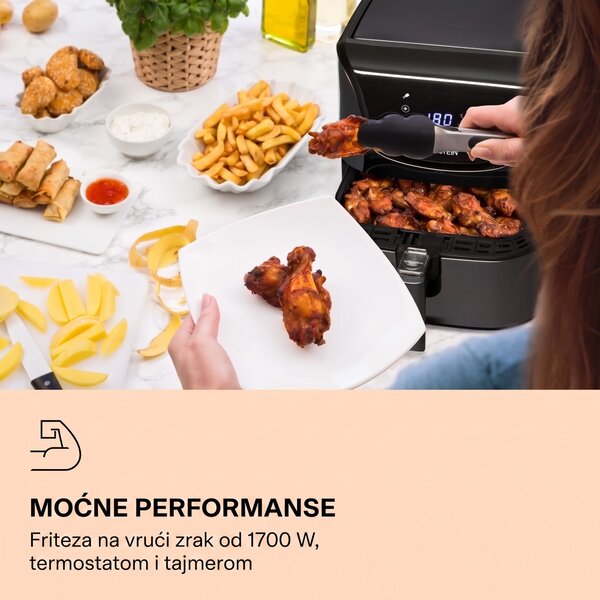 Klarstein AeroVital Deluxe, friteza na topli zrak, 1700 W, 5 l, nehrđajući čelik