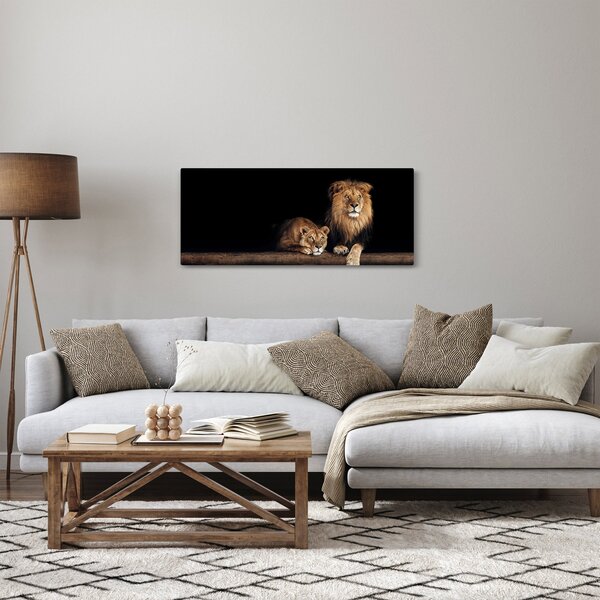 Slika - Lev in levinja (120x50 cm)
