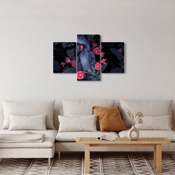 Slika - Papiga med rožami (90x60 cm)