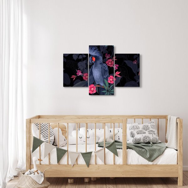 Slika - Papiga med rožami (90x60 cm)