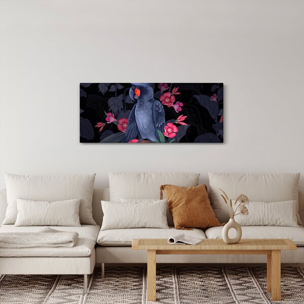 Slika - Papiga med rožami (120x50 cm)
