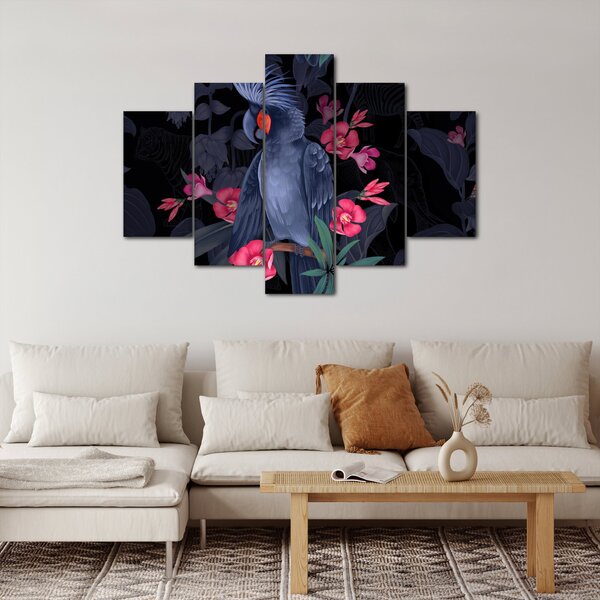 Slika - Papiga med rožami (150x105 cm)