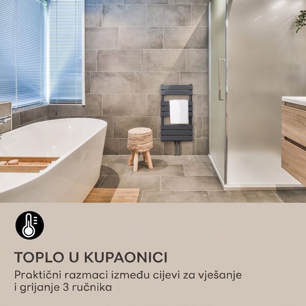 Blumfeldt Fairmont, 80 x 45, radijator, 375W, topla voda, 3 držača ručnika, 1/2