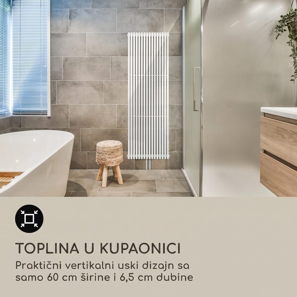 Blumfeldt Delgado, 180 x 60, radijator, kupaonski radijator, cijevni radijator, 1065 W, topla voda, 1/2
