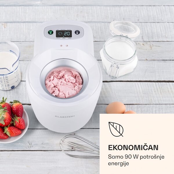 Klarstein Schneeflöckchen, aparat za izradu sladoleda, termoelektrični, 700 ml, tihi rad, bijela boja