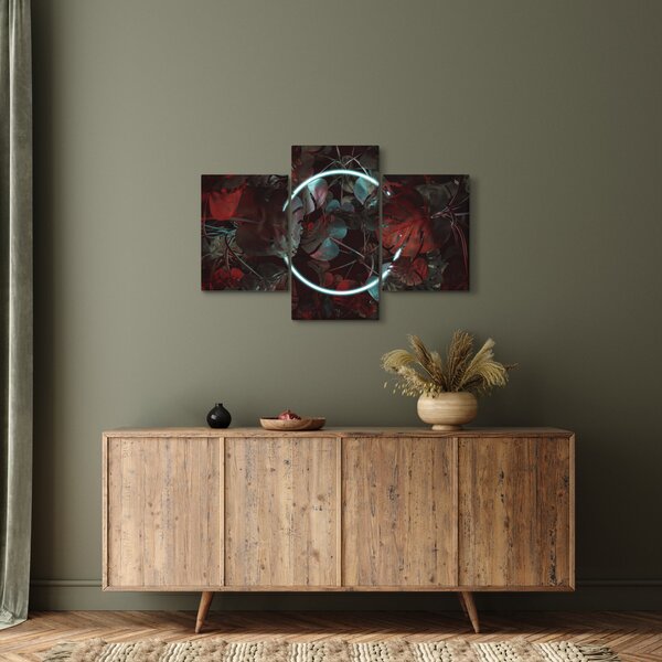 Slika - Neonski krog med palmami (90x60 cm)
