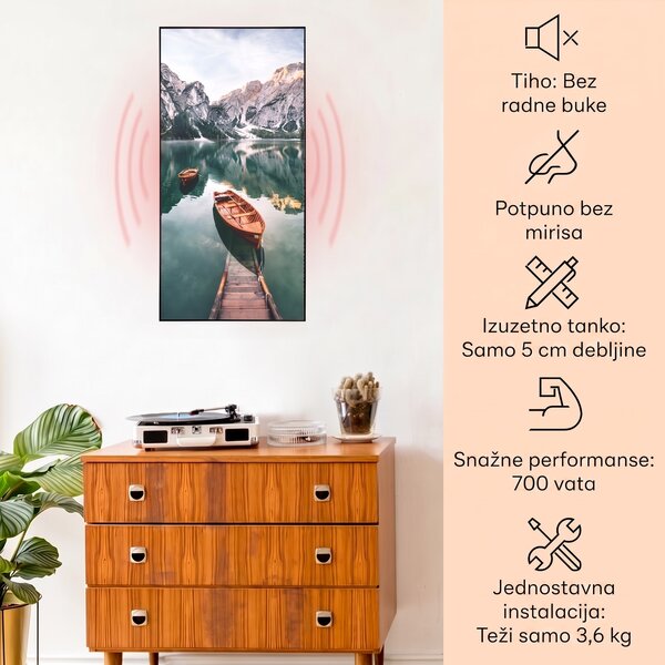 Klarstein Wonderwall Air Art Smart, infracrveni grijač, okomito more, 60 x 120 cm, 700 W