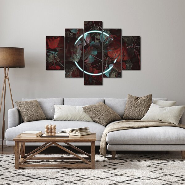 Slika - Neonski krog med palmami (150x105 cm)