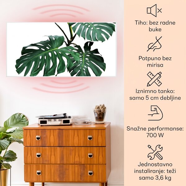 Klarstein Wonderwall Air Art Smart, infracrveni grijač, zeleni list, 120 x 60 cm, 700 W