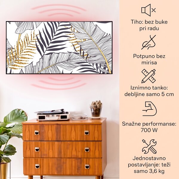 Klarstein Wonderwall Air Art Smart, infracrveni grijač, lim, 120 x 60 cm, 700 W