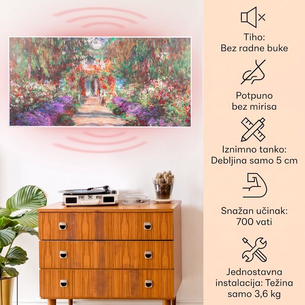 Klarstein Wonderwall Air Art Smart, infracrveni grijač, 120 x 60 cm, 700 W, aplikacija, vrtna cesta
