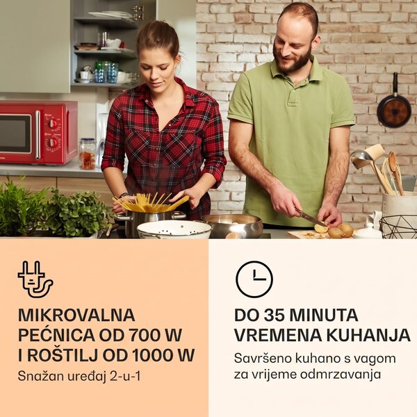 Klarstein Caroline, mikrovalna pećnica, crvena