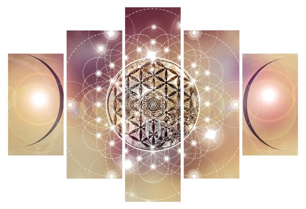 Slika - Mandala z elementi (150x105 cm)