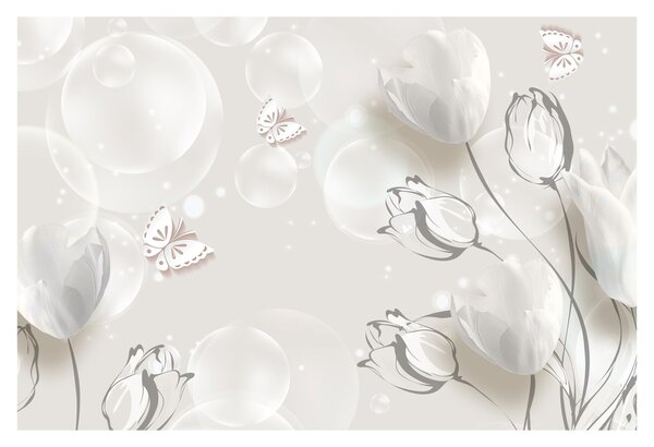 Slika - Tulipani med mehurčki (90x60 cm)