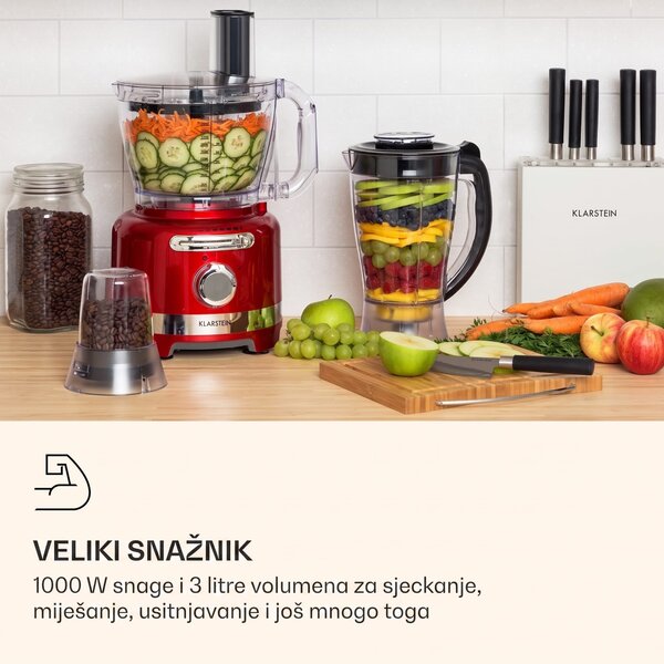 Klarstein Luca, višenamjenski mikser, 1000 W, 3 L, kontinuirano podešavanje brzine, 6 režima rada