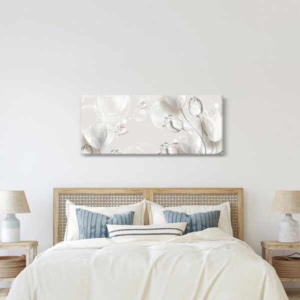 Slika - Tulipani med mehurčki (120x50 cm)