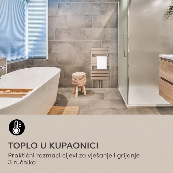 Blumfeldt Fairmont, 80 x 45, radijator, 375W, topla voda, 3 držača ručnika, 1/2