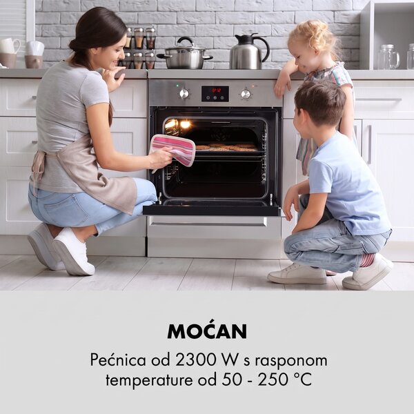 Klarstein Kalahari, električna ugradbena pećnica, 2300 W, 7 funkcija, crna
