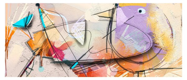 Slika - Abstrakcija, ptica (120x50 cm)