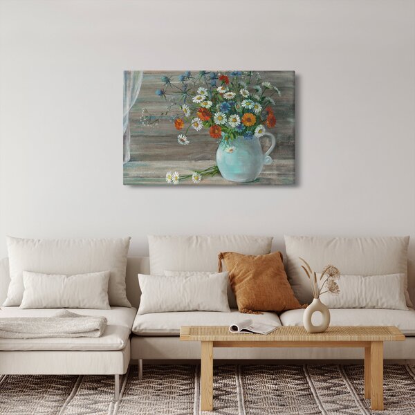 Slika - Travniške rože, oljna slika (90x60 cm)