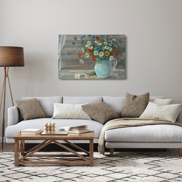 Slika - Travniške rože, oljna slika (90x60 cm)