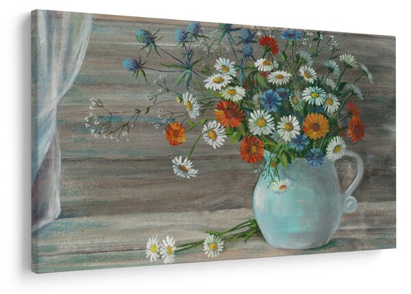 Slika - Travniške rože, oljna slika (90x60 cm)