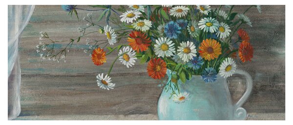Slika - Travniške rože, oljna slika (120x50 cm)