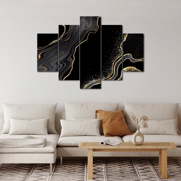 Poslikava - Črno-zlati marmor (150x105 cm)