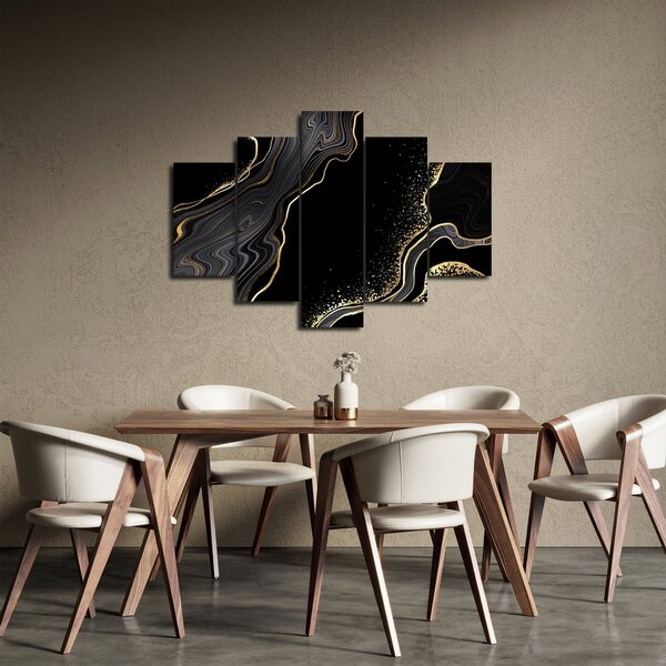 Poslikava - Črno-zlati marmor (150x105 cm)