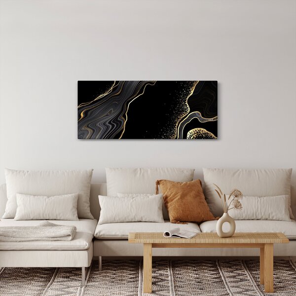 Poslikava - Črno-zlati marmor (120x50 cm)