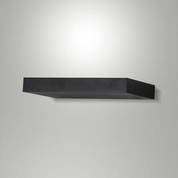 Fabas Luce LED zidna svjetiljka Guia, crna, metalna, širine 24 cm, Crno, Dnevni boravak/blagovaonica, Metal, Zidna utičnica iznad