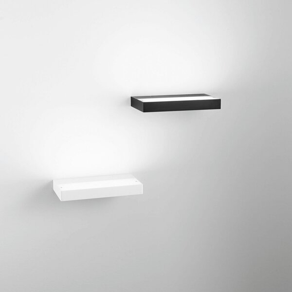 Fabas Luce LED zidna svjetiljka Guia, crna, metalna, širine 24 cm, Crno, Dnevni boravak/blagovaonica, Metal, Zidna utičnica iznad
