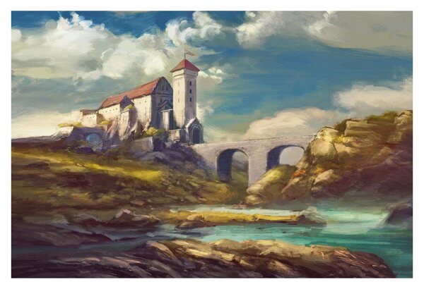 Slika - Srednjeveški grad (90x60 cm)