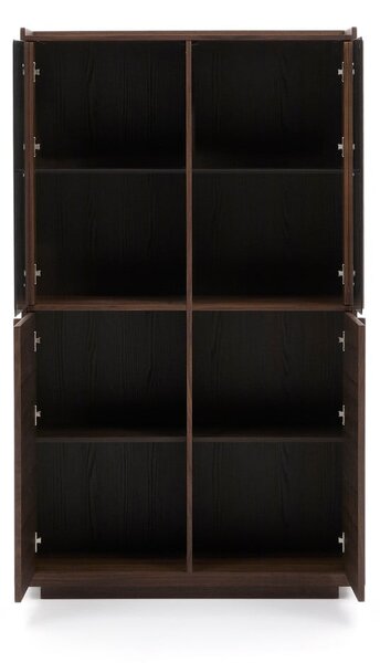 Smeđa vitrina u dekoru oraha 100x170x40 cm Onix – Kave Home