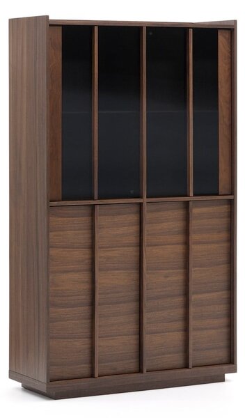 Smeđa vitrina u dekoru oraha 100x170x40 cm Onix – Kave Home