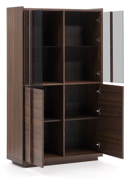 Smeđa vitrina u dekoru oraha 100x170x40 cm Onix – Kave Home