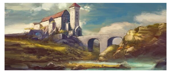 Slika - Srednjeveški grad (120x50 cm)