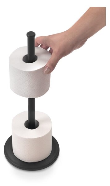 Mat crni željezan držač za WC papir Lava – Metaltex