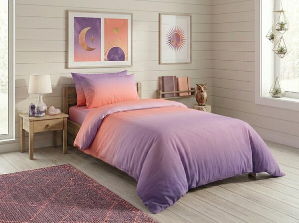 Pamučna posteljina OMBRE ljubičasto-ružičasta Dimenzije posteljine: 70 x 90 cm | 140 x 200 cm