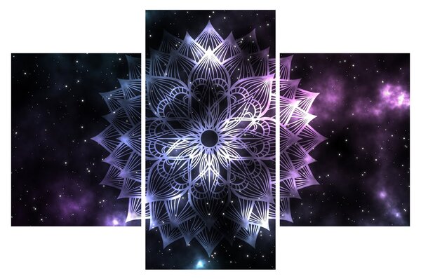 Slika - Lotusova mandala v vesolju (90x60 cm)