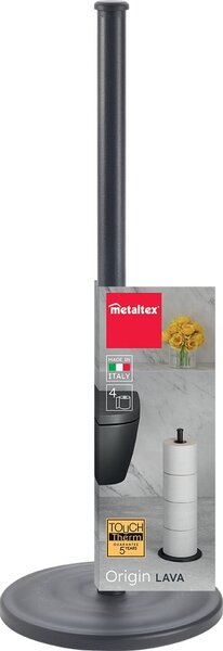 Mat crni željezan držač za WC papir Lava – Metaltex