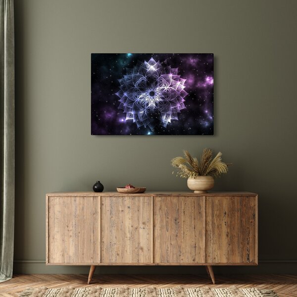 Slika - Lotusova mandala v vesolju (90x60 cm)