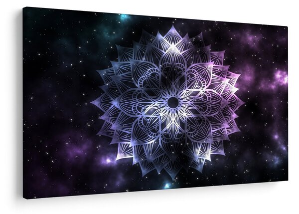 Slika - Lotusova mandala v vesolju (90x60 cm)
