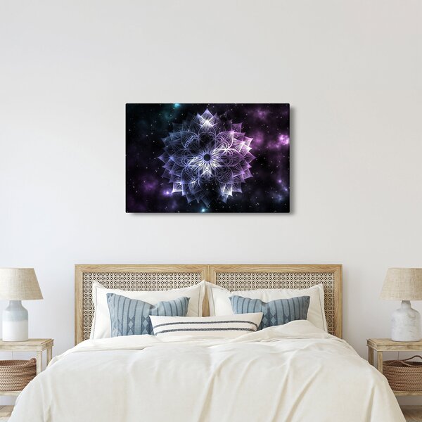 Slika - Lotusova mandala v vesolju (90x60 cm)