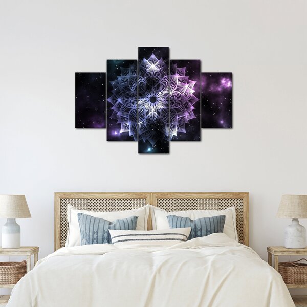 Slika - Lotusova mandala v vesolju (150x105 cm)