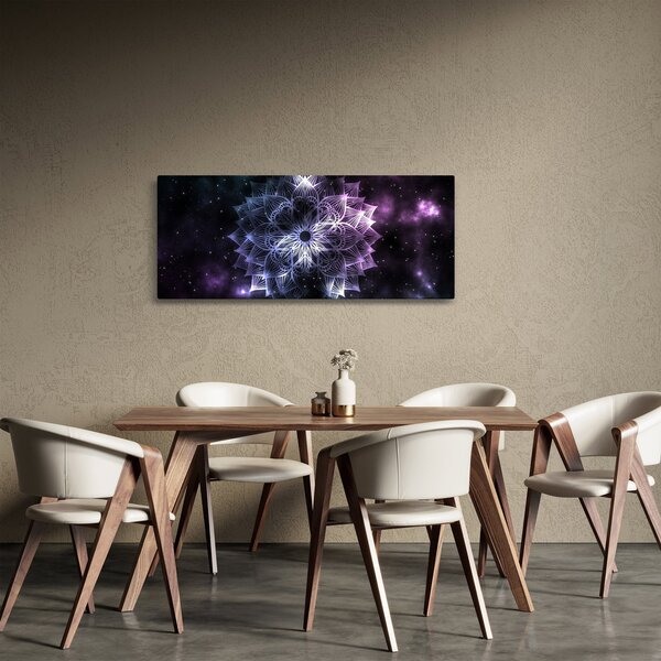 Slika - Lotusova mandala v vesolju (120x50 cm)