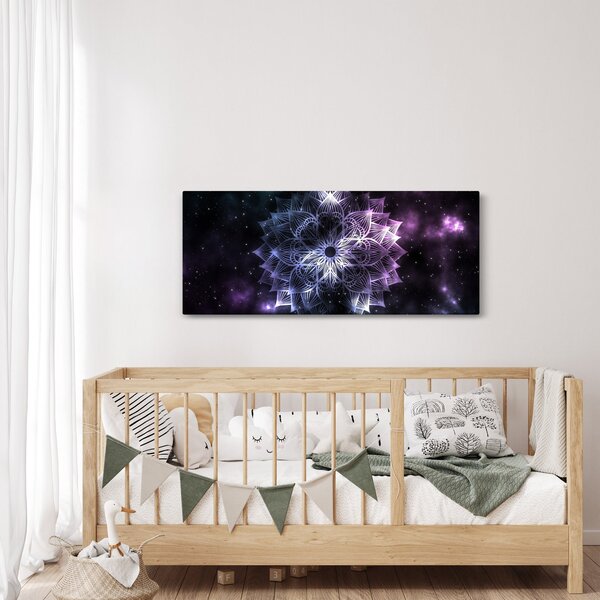 Slika - Lotusova mandala v vesolju (120x50 cm)